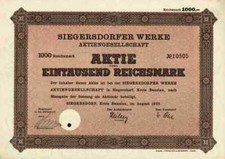 Siegersdorfer Werke AG 1943 Zebrzydowa Ullersdorf Sorau Bunzlau Schlesien 1000 M