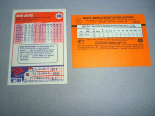 3 David Justice Rookie 1990 Baseball Cards Braves - 第 8/8 張圖片