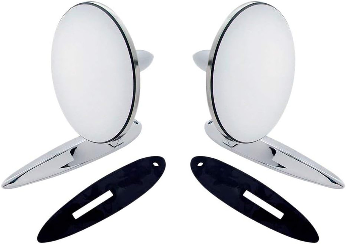 110745 Stainless Steel Exterior Mirror Bundle Set for 1955-57 Chevy Passenger Ca