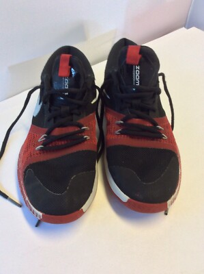 NIKE Zoom Assersion  Black Red Youth Boy Sneakers  Size US 4.5  UK 4  EU 36.5