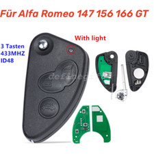 Chiave pieghevole auto 3 tasti per chip Alfa Romeo 147 156 166 GT 433MHZ ID48