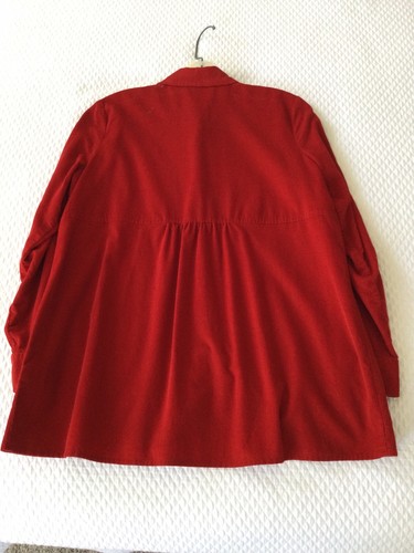 Camisa J Jill Roja Pana Botón Frontal Reunida Espalda Pequeña SP Excelente - Imagen 5 de 7
