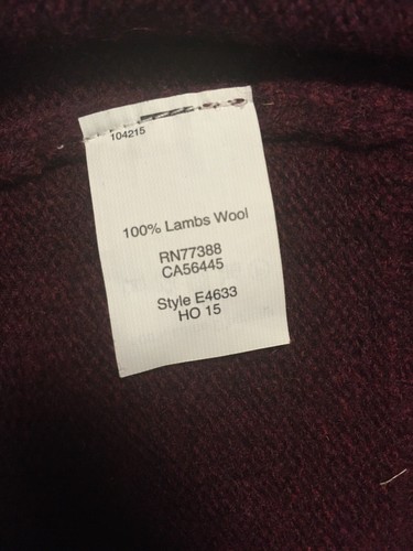 J Crew Slim Fit 100% Lambswool V Neck Sweater, Burgundy Red, L - Picture 4 of 4
