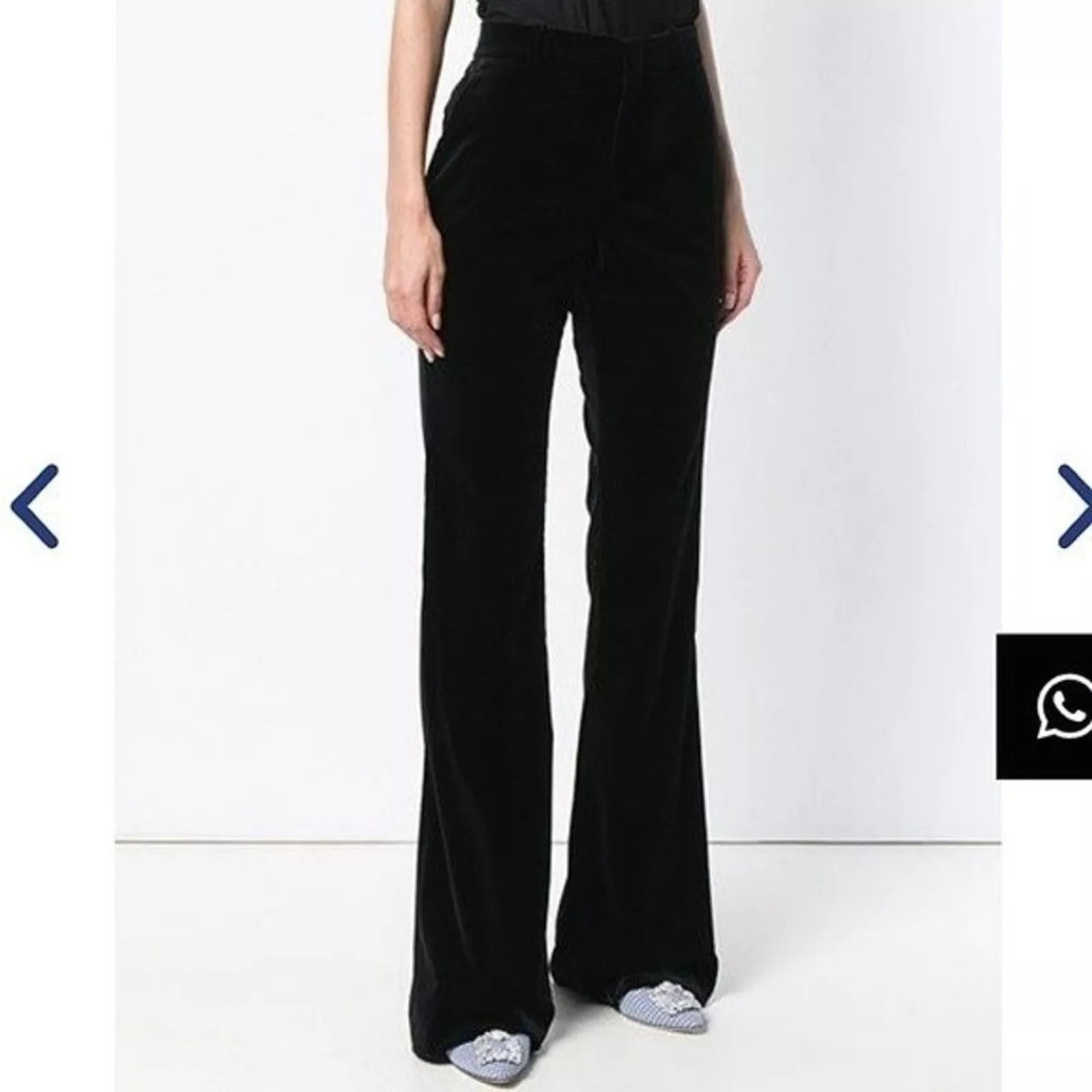 Pantalon taille haute en velours évasé Gucci