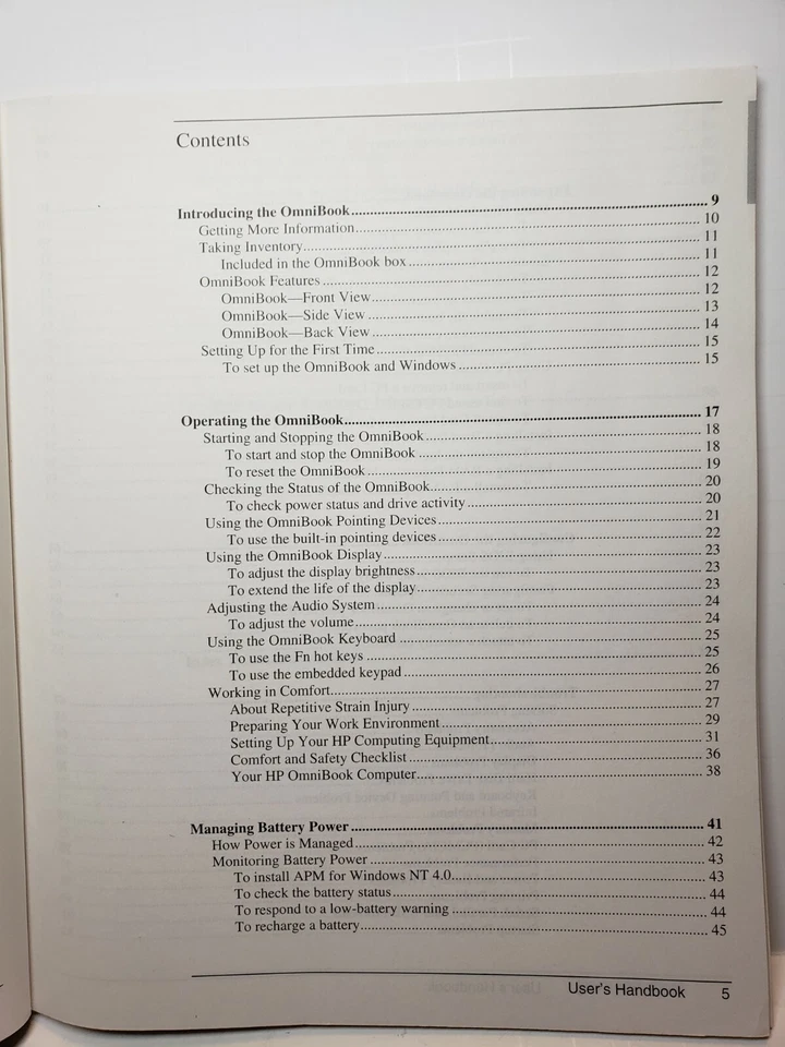 HP OmniBook 4150 Original Operating Guide Docs User's Handbook Vintage - Image 3 of 4