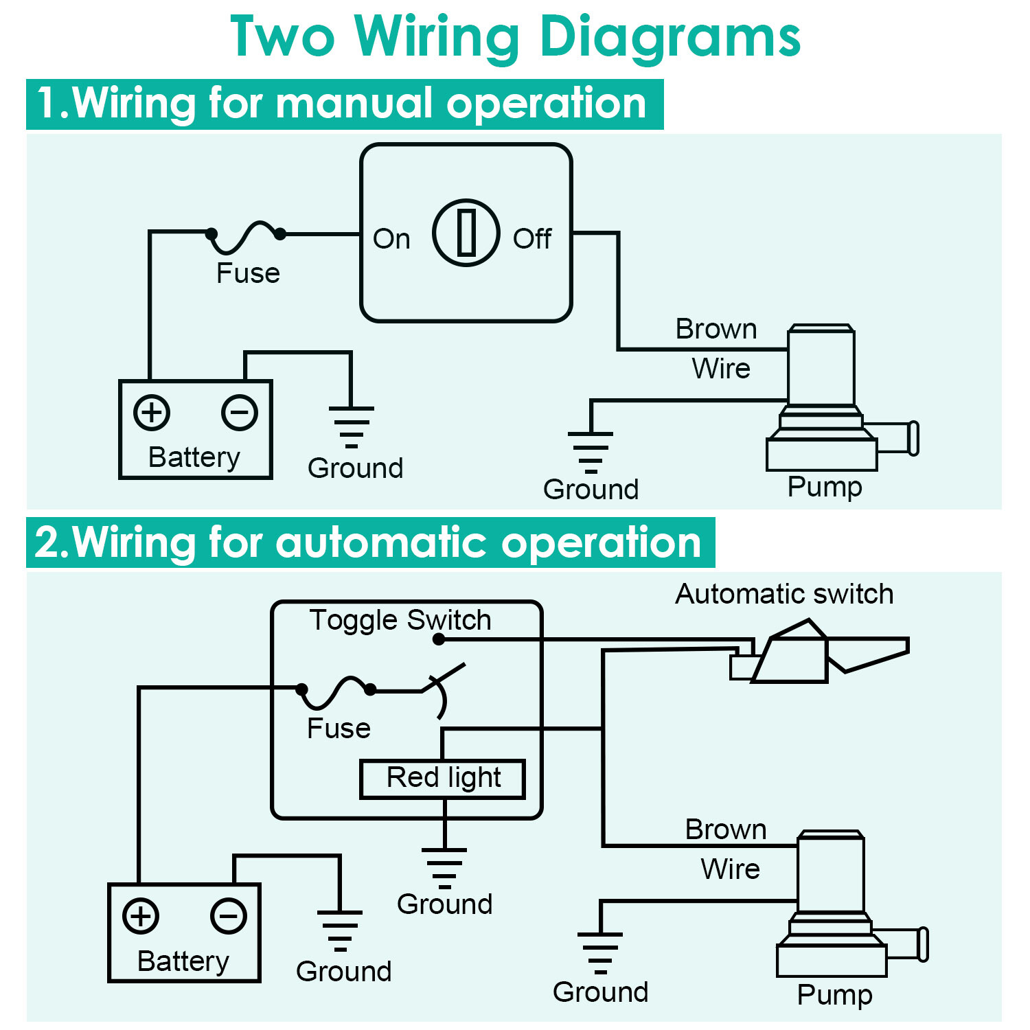 12V 1100GPH Marine Boat Submersible Bilge Pump Non-Automatic Electric Water Pump