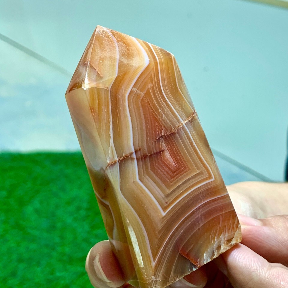 182G Natural and beautiful agate obelisk crystal tower for healing eBay