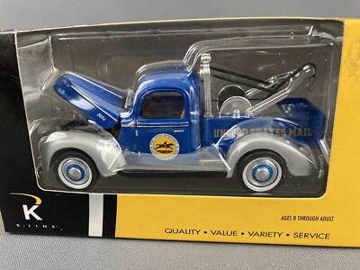 RARE K-Line Kruisers 1940 Ford US Mail Tow Truck Blu/Sil 1/32
