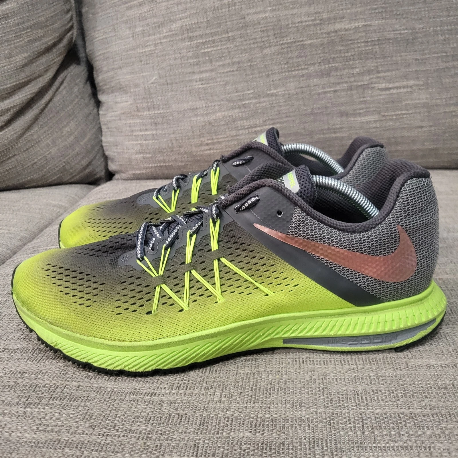 Nike Men's Zoom Winflo 3 852441-700 Neon Green Running Shoes Sneakers Size 12