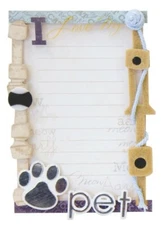 Scrapbooking Crafts KF Stacked Journal I Love My Pet Paw Print Cat or Dog Bone