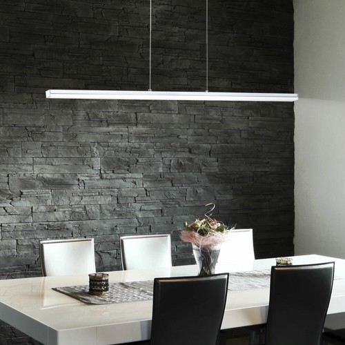 LED Soffitto Pendolo Faretti Spot Lavoro Camera Cromo Lampada Appesa A Alluminio - Foto 4 di 5