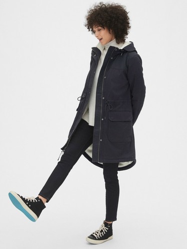 Gap Utility Parka Jacket, Size XS Navy Blue - Picture 3 of 5