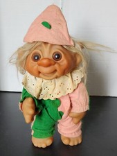 Vintage 1977 Thomas Dam 9 inch Troll 604 Clown White Hair Original Outfit