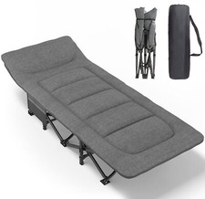 Camping Cot For Adults With Cushion And Pillow Portable Folding Bed For Sleeping