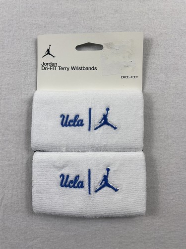 Brand New Jordan Brand UCLA Bruins Dri-Fit Terry Sweatbands Wristbands White