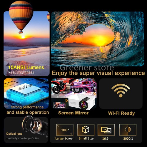 Mini Projector Wifi Smart Portable Mobile Video Wireless Home Cinema Theater ST - Picture 2 of 20