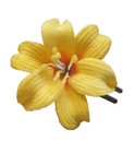 5 Piece Lot Small  2" Canary Lily Silk Flowers Hair  Clip, Prom,Wedding, Dance — photo 4