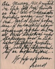 Freud Writing Background 4 1/4 x 5 1/4" Rubber Stamp, Mixed Media, Writing