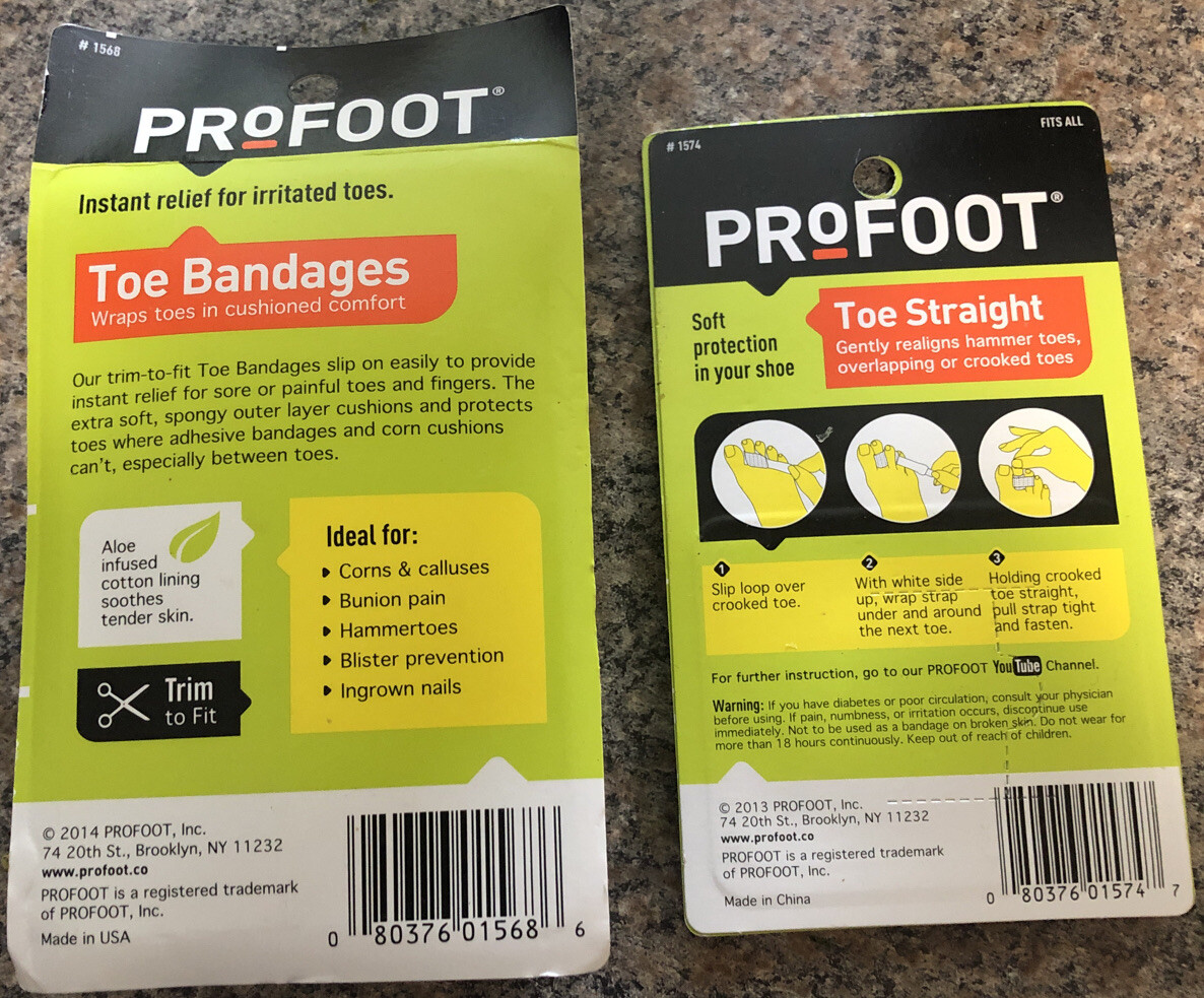 ProFoot Toe Bandages One Size 3 Each - Toe Straight Hammer Toe Realigner 2 Each