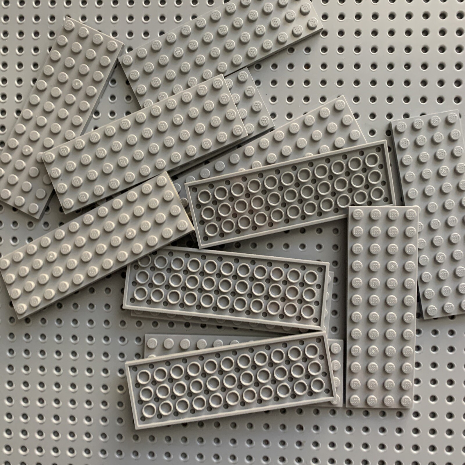 Lego Light Bluish Gray Plate 4 x 12 part 3029 lot of 12 + 1 pieces  10221