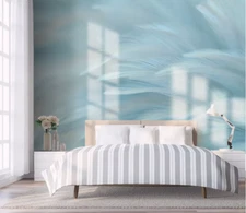 3D Dream Blue Feather 47299NA Wallpaper Wall Murals Removable Wallpaper Fay