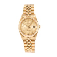 Vintage Rolex Datejust 36MM 16018 Chevrolet Diamond Dial Jubilee 18K Gold Watch