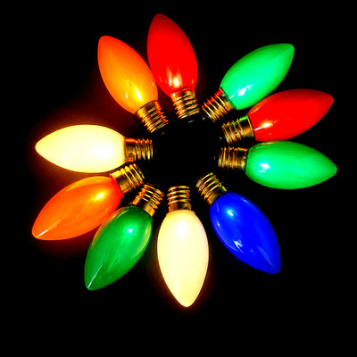 25 Multicolor Opaque C9 LED Christmas Light Bulbs LED Replacement Bulb 
