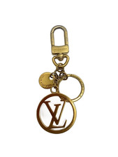 Louis Vuitton Bag Charm LV Circle M68000 Keyring Keychain Accessory Gold Color
