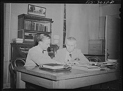 Jim Tillma with Professor Edison of the electrical engineering department.