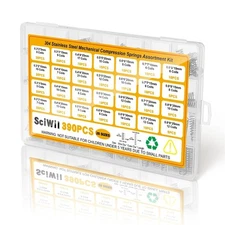 SciWil 390-Piece Compression Spring Assortment Kit 28 Sizes Small Springs Set...