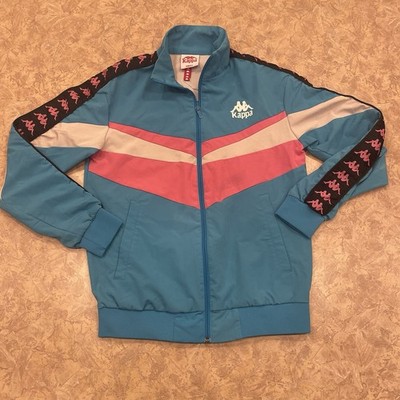 Kappa Women s Small Banda Track Jacket Retro Style Pastel Full Zip Logo Chevron