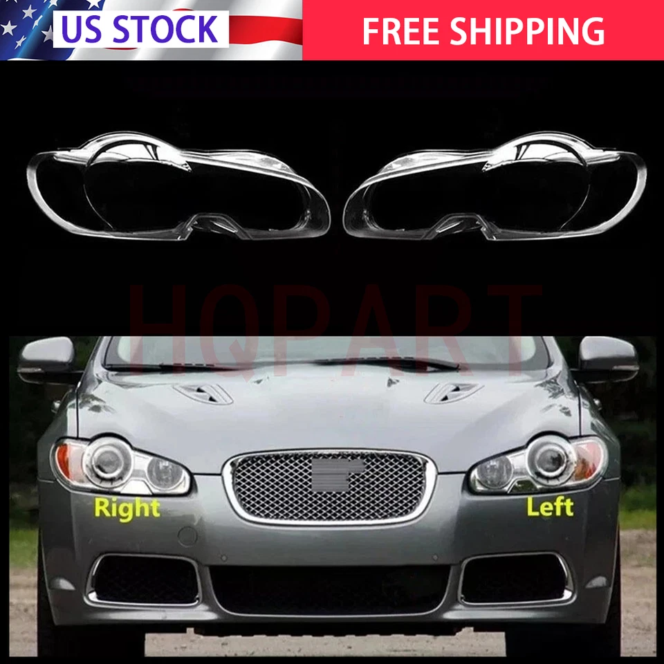 Pair Left+Right Headlight Clear Lens Cover + Sealant For Jaguar XF 2009-2011 Foto 4 de 4
