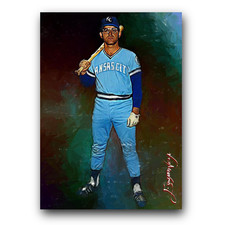 Cookie Rojas #2 Art Card Limited 11/50 Edward Vela Signed (Kansas City Royals)