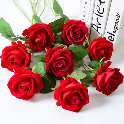 1/5/10/20Pcs Roses Artificial Flowers Rose Flower Branch Artificial Red Roses Re