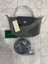 Longchamp Le Pliage XS Mini Tote Shoulder Bag Gray Handbag Outlet New FS JP