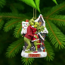 Personalized Grinch Couple Christmas Ornament Grinchy Husband Wife Ornament Gift