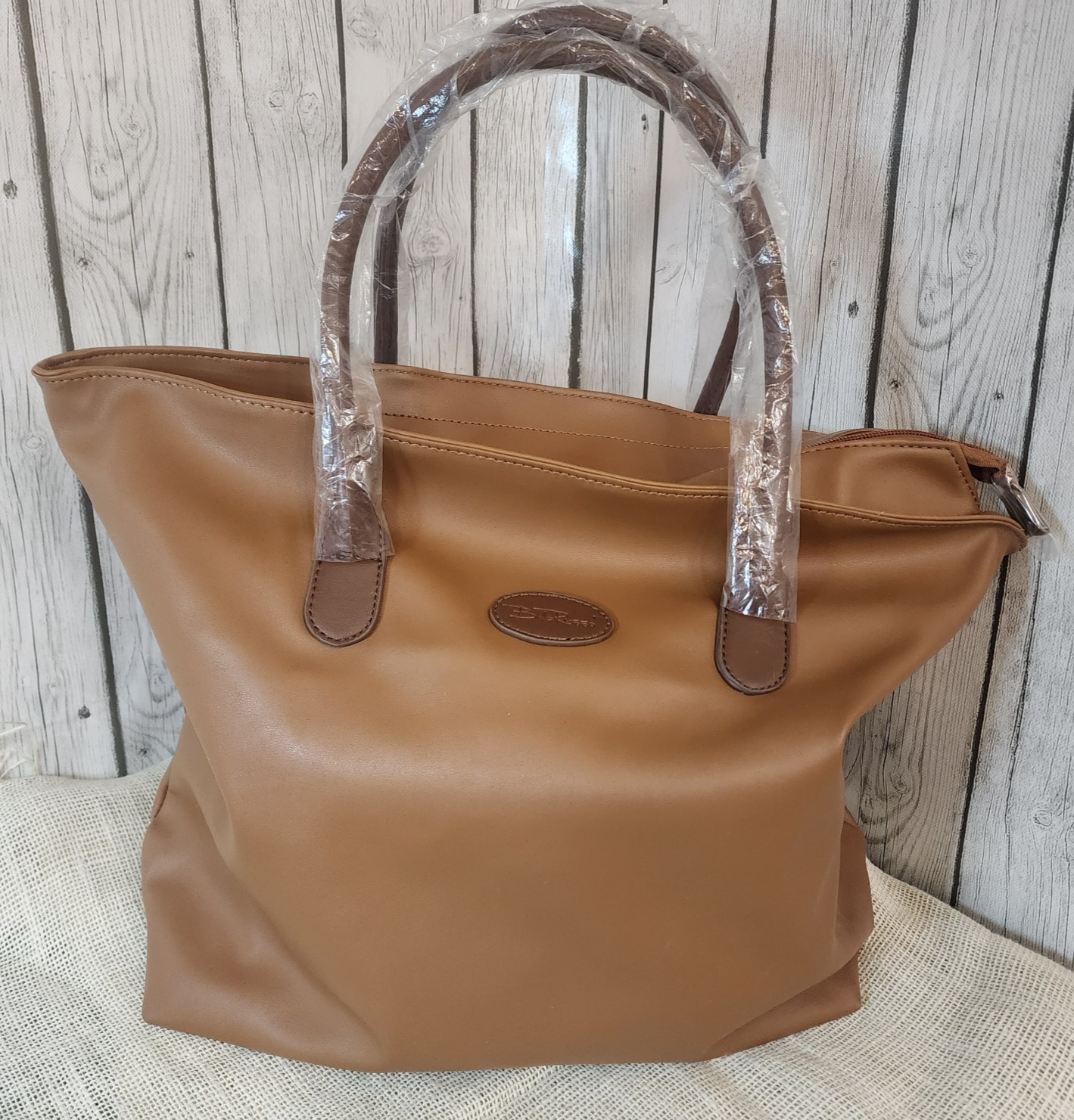Bella Russo Tan Faux Leather Tote Bag 15