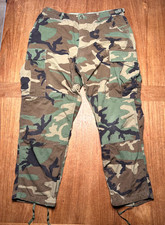 MILITARY CAMO PANTS Vintage Mens 34 x 28.5 Woodland Cargo Trouser Utility Medium