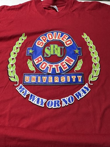 Vintage Single Stitch T-Shirt Spoiled Rotten University Graphic Tee Gr. XXL - Bild 2 von 8