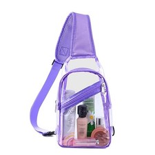 Clear Sling Bag, Stadium Approved, Small Clear Chest Backpack with Front