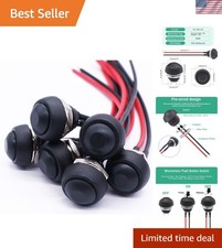 6Pcs 12mm Momentary Push Button Switch 1/2" Mounting Hole On Off Mini Round W...