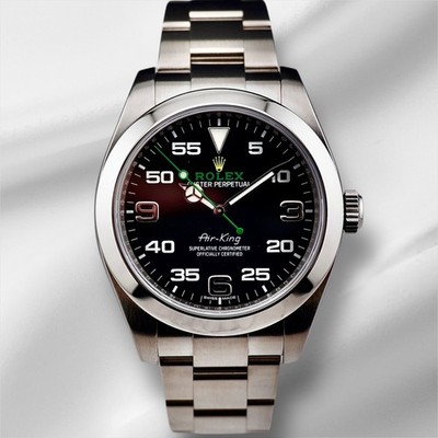 Rolex Air King 40mm Black Dial Steel Mens Watch 116900