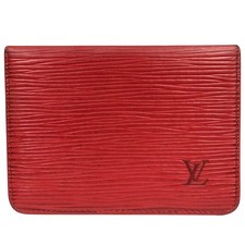 Auth Louis Vuitton Porte 2 Cartes Vertical Pass Holder Epi Card Case M63207