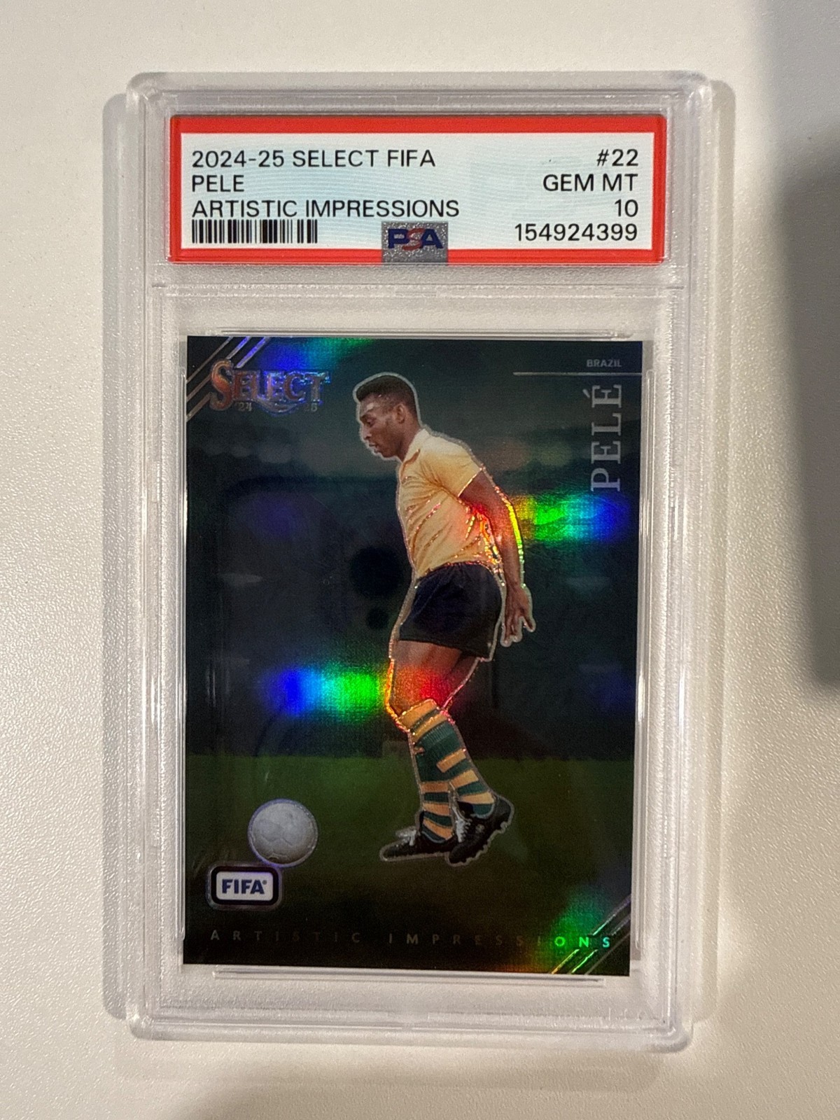 2024-25 Panini Select FIFA Pelé Artistic Impressions #22 SSP PSA 10