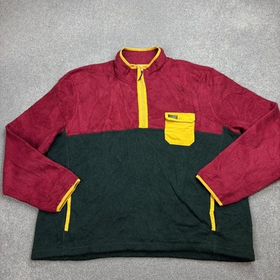 LL Bean Fleece Erwachsene 2XL XXL Schwarz Viertelreißverschluss Outdoor Wandern Pullover Herren
