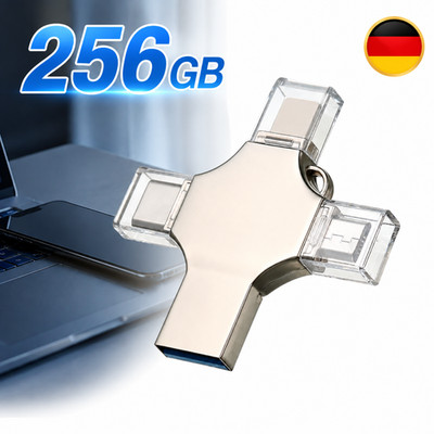 256GB 4 in 1 U Disk Speicher Stick OTG USB Flash Drive für IOS Android