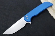 Pro Tech Mordax - Drop Point / Stonewashed Magnacut blade / Blue Aluminum Handle