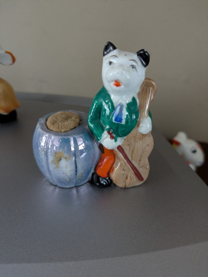 Lot Of Vintage Lusterware Pin Cushions Made In Japan Mouse Rabbit Cow ...