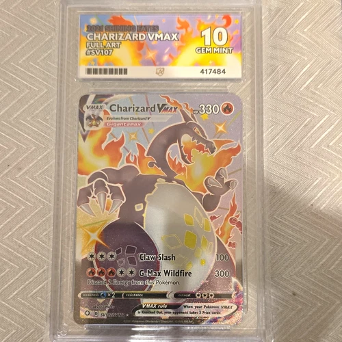 Charizard VMAX Shining Fates SV107/SV122 Shiny Holo Full Art ACE 10 Perfect Subs