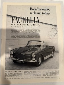 1961 Facel Vega Facellia Vehicle Magazine Sales Ad (Nov 1960 Sports Car Illst)